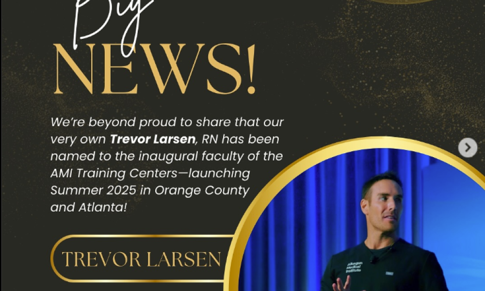 Trevor Larsen, Our Founder Selected by Allergan as Faculty for New AMI Training Facility